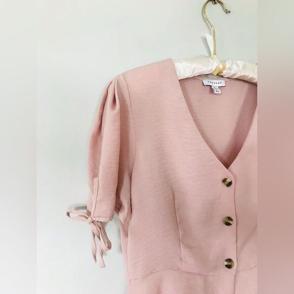 Topshop | pink peplum top | size 10 - Picture 4 of 5